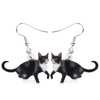 Bonsny Drop Dangle Sweet Black Cats Earrings Gift Pets Pattern