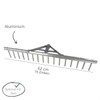 Rekord Aluminium Rake Lightweight with 16 Prongs Width 62 cm