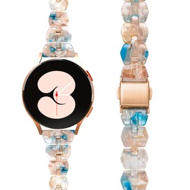 BAIHUIAM Resin Bands Compatible with Galaxy Watch 7/6/5/4/FE Band 40mm 44mm Women, Slim 20mm Band for Galaxy Watch 6/4 Classic 43mm 47mm 42mm 46mm