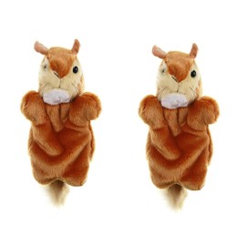 Vaguelly 2pcs Plush Toy Hand Puppet Squirrel Soft Toys Stuffed Animal Puppet Story Finger Puppets Finger Puppets for Puppet for Babies Finger Doll Finger Puppets Brown Fabric