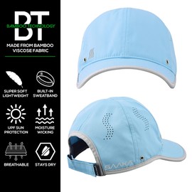 SAAKA Lightweight, Performance Hat for Kids and Youth. Premium Packaging. Quick Drying, Protects from The Sun. (Light Blue)