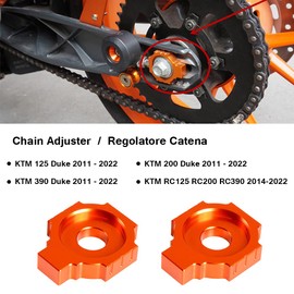 Chain Regulator Rear Axle Locking Voltage for DUKE 125 200 390 2011-2022 RC125 RC200 RC390 2014-2022 (Orange)