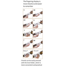 Willoghsa Guitar Folk Chord Assistant, One Key Chord Device, Automatic Key Press Assistant for Kids Beginners, Black