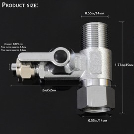 Brass Feed Water Adapter - 3/8 inch,3/8 inch Comp and 3/8 inch OD Compression Angle Stop Valve Adapter for Reverse Osmosis Water Filters, Coffee Brewers,Ice Maker