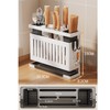 Kitchen Knives Chopstick Rack with Draining Tray Wall Mounted Multifunctional