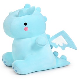 SNOWOLF 40 cm Cute Dinosaur Plush Toy, Soft Plush Figure Toy, Dino Filled Animal Dolls, Plush Cushion for Birthday Gifts for Children, Girls, Boys, Blue