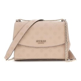 GUESS Phoebe Convertible Xbody Flap Bag Simply Taupe Logo