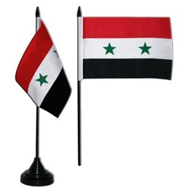 Flaggenfritze Syria Table Flag + Free Sticker