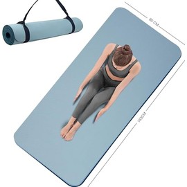 Alfombrilla de yoga de doble cara antideslizante, 72 x 32 x 7 mm, extra ancha y gruesa para mujeres, hombres y niños, alfombrillas de yoga profesional