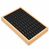 Bamboo Wood Velvet Ring & Stud Earring Display Tray –