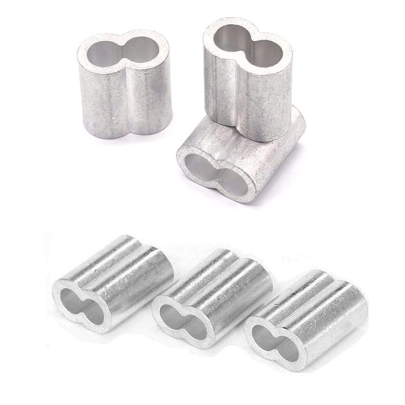 Pack of 100 2.5 mm Aluminium Double Sleeves Crimping Loop