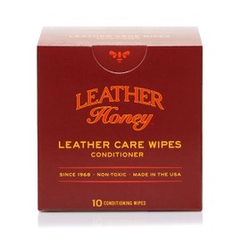 Leather Honey Conditioner Wipes: Restore Leather On-The-Go. Protect & Condition Leather Couches, Car Seats, Purses, Shoes, Bags & Tack. Safe for Any Color. 10 Non-Toxic, Ready-to-Use Wipes