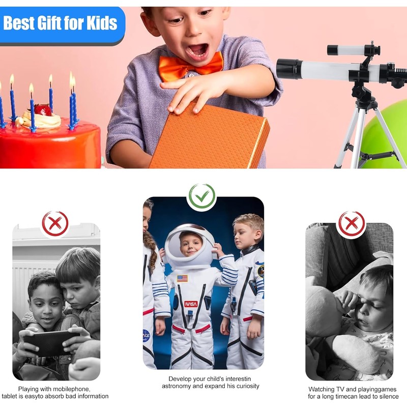 Telescope for Kids & Beginners 40mm Aperture 400mm AZ Mount