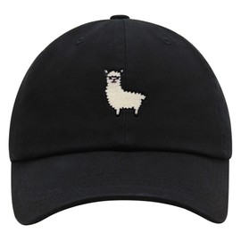 JPAK Alpaca Premium Dad Hat Embroidered Baseball Cap Peru Peruvian Black