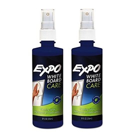 Expo 81803 Liquid Cleaner, White Board Care, 8 Once Capacity, Pack of 2, Removes Ghosting, Stubborn Marks, Shadowing, Grease and Dirt from Whiteboards, Blue Color