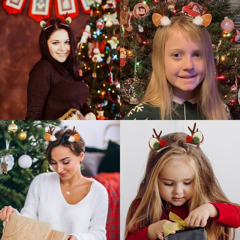 Christmas Hair Clips for Women Christmas Reindeer Antlers Hairpins Deer
