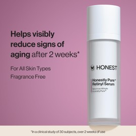 Honest Beauty Honestly Pure Nightly Retinyl Serum | Moisturizes, Exfoliates, + Reduces Fine Lines | Gentle for Sensitive Skin, Fragrance Free, Vegan | 1 fl oz