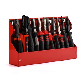 Mayouko 11 Slots Pliers Rack Organizer Holder, For Standard & Wide Pliers, All Steel, Fits in Toolbox Drawer, Chest, Pegboard, Tilt Feature, 11 Slots x 0.92"