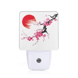 ENUIEO Cherry Blossoms Night Lights Plug into Wall, Chinese Style Cherry Blossoms Auto Sensor LED Night Lamp for Men Women Boys Girls Holiday Presents Gifts