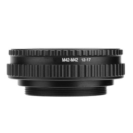 M42 to M42 Adjustable Focusing Helicoid Lens Adapter Macro Tube Accessory (12-17mm)