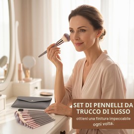 LuLiyLdJ Pennelli Make Up, 15 Pezzi Set Pennelli Trucco Professionale con Champagne Gold Kit Pennello Trucco Occhi Makeup Brushes Regalo per Ragazze Donne Compleanno San Valentino