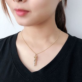 Couple Snuggle Hug Necklace for Woman Man Personality Abstract Character Dance Partner Pendant Necklace Affectionate Hug Necklace Forever Love Friendship Necklace for Her or His Birthday Christmas Valentine's Day Gifts (Silver+Gold)