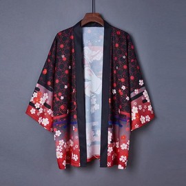 Dudode Fox Cherry Blossom Kimono, Japanese Style, Hanten, Hanten, Hanten, Hanten Han Hatsu, Festival Costume, Festival Costume, Festival, Festival, Mikoshi, Japanese Style, Sunscreen, Long Sleeve
