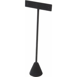 Plymor Black Velvet T Style, Single Pair Earring Display Stand, 2.5625" W x 1.25" D x 6.75" H