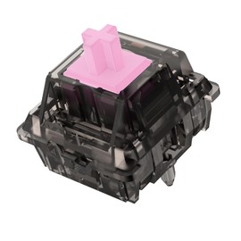 DUROCK Linear Switches, Creamy Pink Stem L3 Linear Switch 65g, 5 Pins Smooth Lubed Switches for Mechanical Keyboards (DUROCK L3 Smokey, 70pcs)