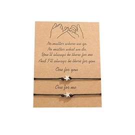 YONYou Pinky Promise Bracelets for Couples Best Friend Long Distance Relationship Matching Friendship Bracelets Adjustable Waterproof Bracelets Anklets-star 2