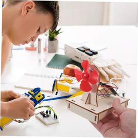 Lurrose Set of 2 Solar Energy Kids Popular Science Handmade DIY Science and Technology Small Production Elementary School Educational Science Experiment Materials Package (Solar Fan) Home Fan Wooden