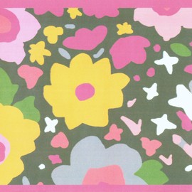 York Wallcoverings DwellStudio Baby and Kids Posey Border, Pinks/Greens/Yellows