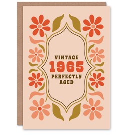 Artery8 Vintage Year Floral Flowers Her Born 1965 Aged 60 Years Old 60th Birthday Card Mum Gran Wife