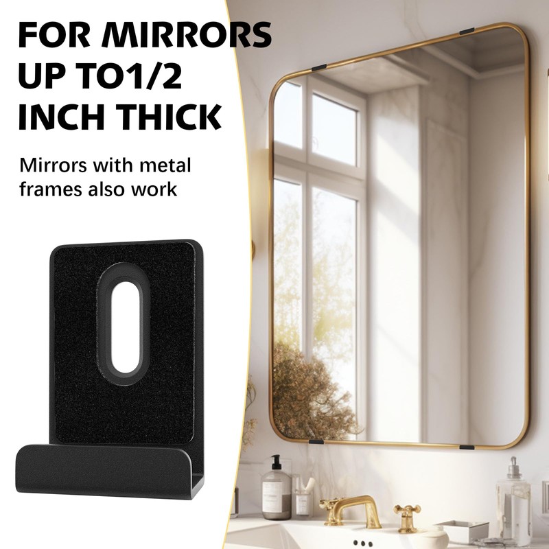 BAGTeck 6Pcs Metal Mirror Clips, Mirror Hanging Kit, 1/2" Wide