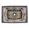 Talavera Mexican Talavera Rectangular Ceramic Bathroom Sink Vessel Bowl Handpainted