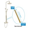 Gotonovo G3/4 Shower Extension Tube - Longer Shower Pipe, Polished