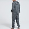 Lu's Chic Men's Hooded Onesie Pajamas Lightweight Fuzzy Fleece Full