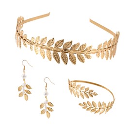 Roman Goddess Headband, Women's Hair Band, Gold Headpiece, Bride, Headband Laurel Wreath, Golden Hair Accessories, Ladies, Greek Goddess Accessories, for Wedding, Party, Dance Party, Fashion Show,