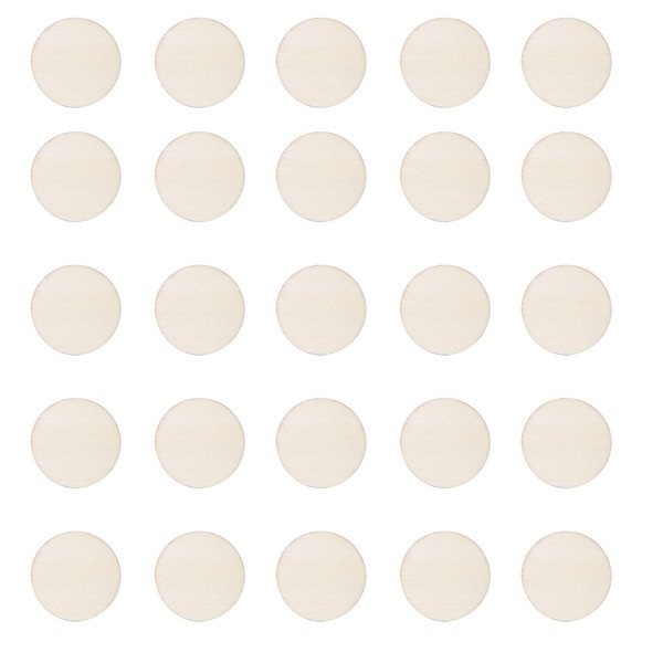 Sowaka 50 Pcs Unfinished Wooden Circle Discs Round Small Blank