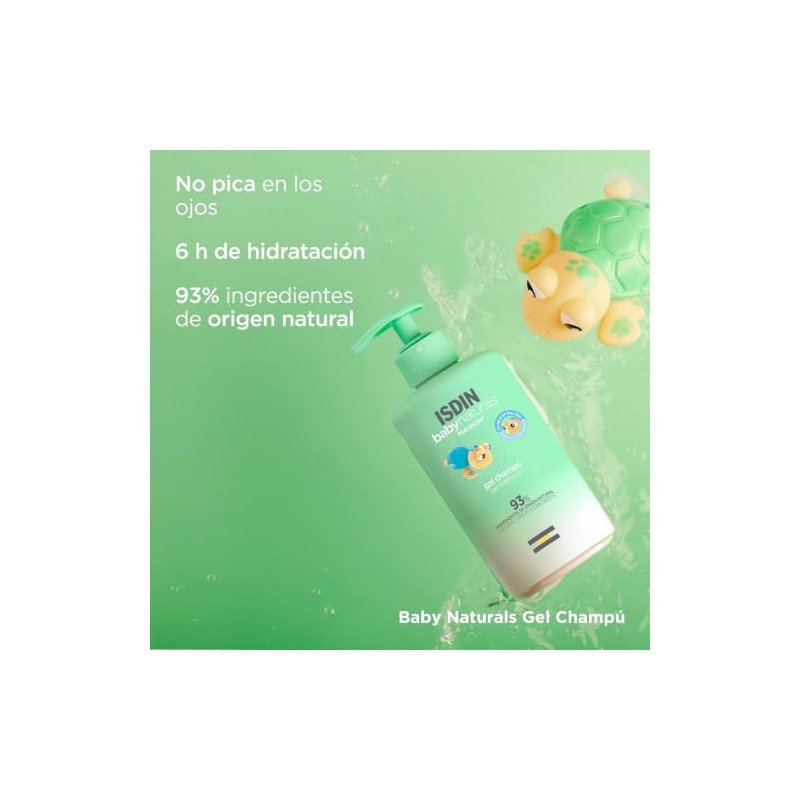 ISDIN Baby Naturals Shampoo para Bebé, con un 93% de