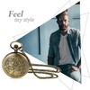 JewelryWe Stylish Pocket Watch Classic Retro Bronze Steampunk Fob Half