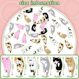 48 Pieces Cat Charms for Jewelry Making 6 Styles Cute Cat Charms Earring Necklace Bracelet Pendants Crafts