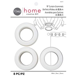 Dritz 44371 Plastic Curtain Grommets, 1-Inch, White, 8 Count