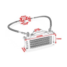 USTPO Motorcycle Oil Cooler Cooling Radiator Engine Kit Universal for CRF XR KLX 50 70 90 110 125 140cc SSR Taotao Coolster Kayo Apollo Dirt Pit Bike ATV Red