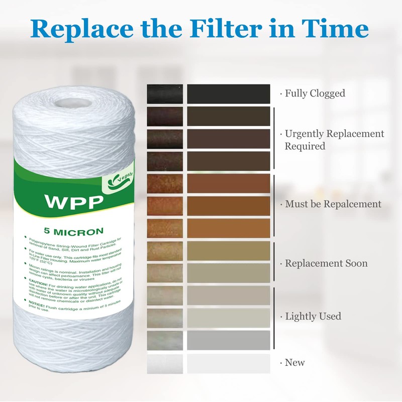VEGEBE 5 Micron Water Filter 10" x 4.5", 10-inch Whole