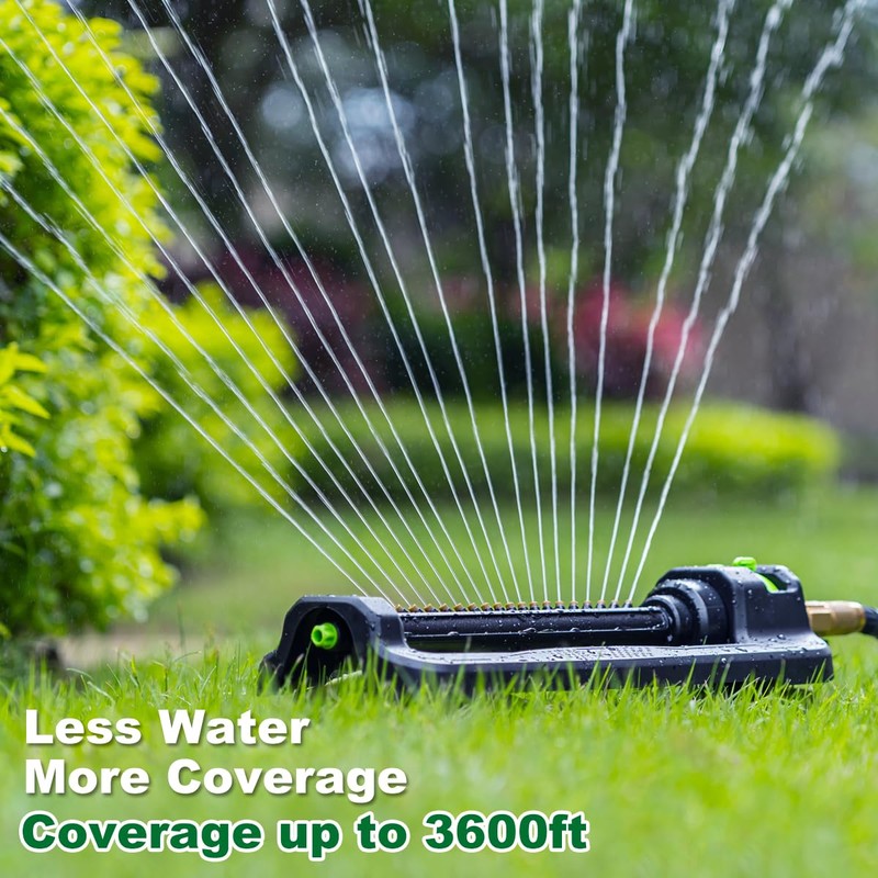 FANHAO Oscillating Sprinkler for Yard, Garden and Flower Beds, Covers