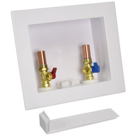 Oatey 38569 Quadtro Washing Machine Outlet Box Copper Sweat Tail Piece, 1/4" Turn with Water Hammer, 2" Hub