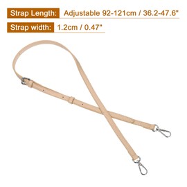 sourcing map Leather Bag Strap Replacement Adjustable Crossbody Bag Straps Conversion for Shoulder Bag Handbag Purse, Pink, Silver Buckle, 1 Set
