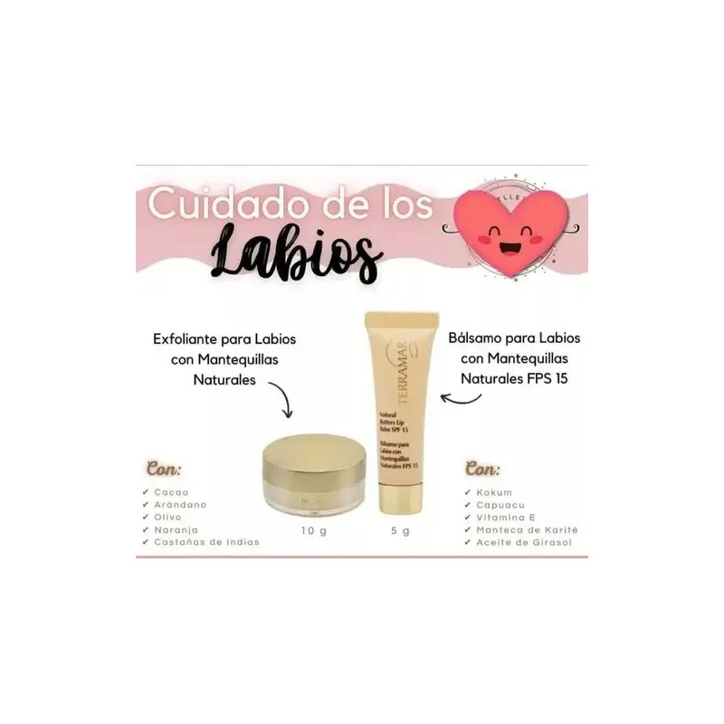 Set Bálsamo y Exfoliante Labios Mantequillas Terramar Lip Balm Scrub
