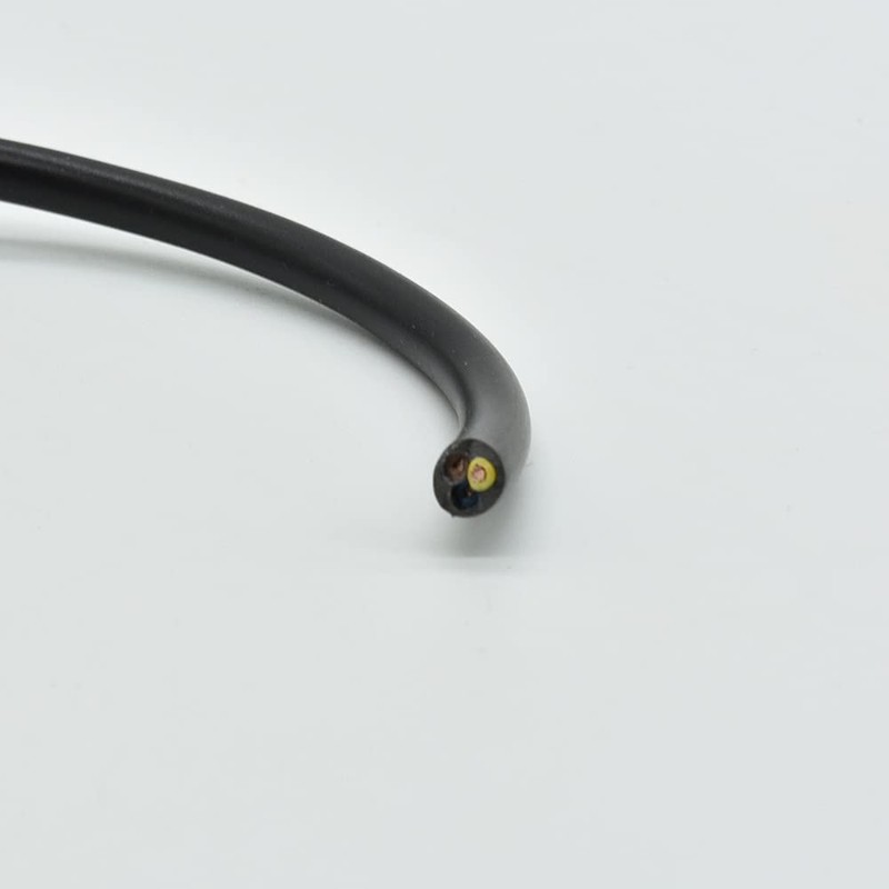 3 m Cable Black H03VV-F 3 x 0.75 mm² PVC